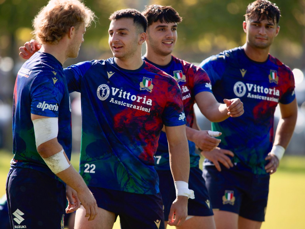 Louis Lynagh, Edoardo Todaro, Mirko Belloni e Lorenzo Pani (ph. Federugby)
